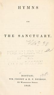 Cover of: Hymns for the sanctuary.