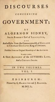 Cover of: Discourses concerning government by Sidney, Algernon