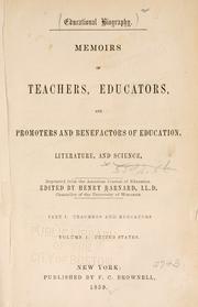 Cover of: Educational biography. by Henry Barnard