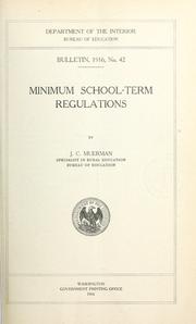 Cover of: Minimum school-term regulations by J. C. Muerman