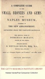 Cover of: A complete guide to the small bronzes and gems in the Naples Museum according to the new arrangement: reprinted from The complete handbook
