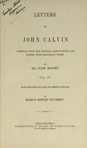 Cover of: Letters of John Calvin by Jean Calvin