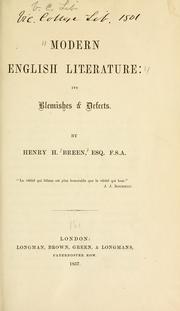 Cover of: Modern English literature, its blemishes and defects