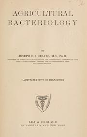 Cover of: Agricultural bacteriology by J. E. Greaves