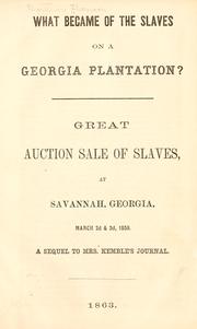 Cover of: What became of the slaves on a Georgia plantation? by Q. K. Philander Doesticks