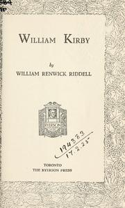Cover of: William Kirby.