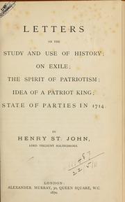 Letters on the study and use of history by Viscount Henry St. John Bolingbroke