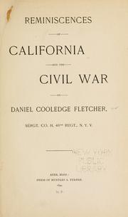 Cover of: Reminiscences of California and the Civil War