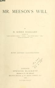 Cover of: Mr. Meeson's will. by H. Rider Haggard