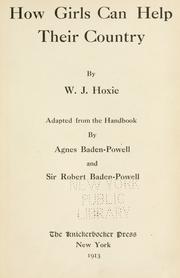 Cover of: How girls can help their country by W. J. Hoxie