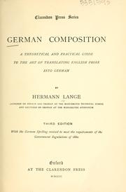 Cover of: German composition by Hermann Lange