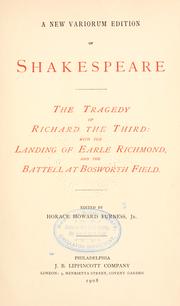 Cover of: The tragedy of Richard the Third by William Shakespeare