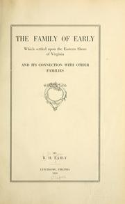 The family of Early by R. H. Early