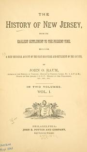 Cover of: The history of New Jersey