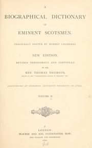 Cover of: A biographical dictionary of eminent Scotsmen. by Robert Chambers