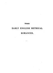 Cover of: Three early English metrical romances by Robson, John