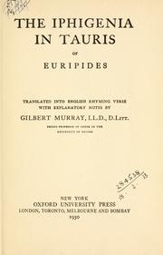 Cover of: The  Iphigenia in Tauris. by Euripides