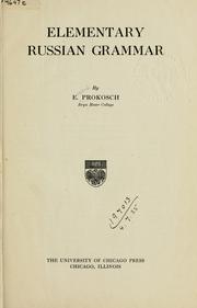 Cover of: Elementary Russian grammar.