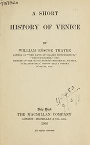 Cover of: A short history of Venice.