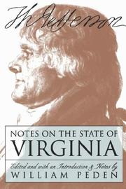 Cover of: Notes on the State of Virginia by Thomas Jefferson