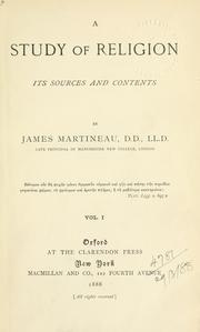 Cover of: A study of religion by James Martineau