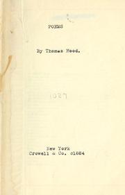 Cover of: [Poems by Thomas Hood