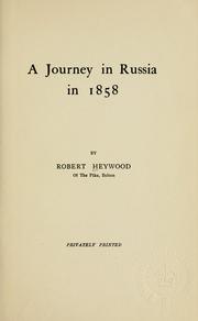 Cover of: journey in Russia in 1858