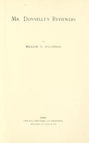 Cover of: Mr. Donnelly's reviewers by William Douglas O'Connor