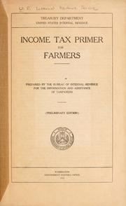 Cover of: Income tax primer for farmers. by United States. Internal Revenue Service.