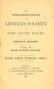 Cover of: Proceedings of the Linnean Society of New South Wales by Linnean Society of New South Wales