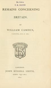 Cover of: Remains concerning Britain. by William Camden