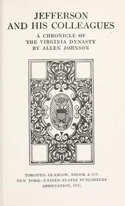 Cover of: Jefferson and his colleagues by Johnson, Allen