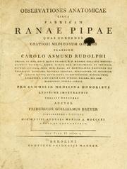 Cover of: Observationes anatomicae circa fabricam Ranae pipae ...