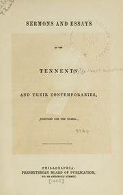 Cover of: Sermons and essays. by Gilbert Tennent