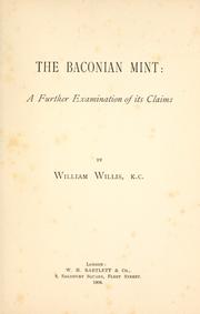 Cover of: The Baconian Mint by H. Crouch Batchelor