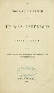 Cover of: A biographical sketch of Thomas Jefferson