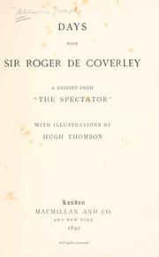 Cover of: Days with Sir Roger de Coverley