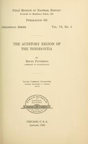 Cover of: The auditory region of the Toxodontia by Patterson, Bryan
