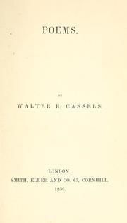Cover of: Poems by Walter Richard Cassels
