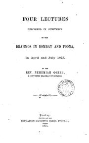 Cover of: Four lectures: delivered in substance to the Brahmos in Bombay and Poona in April and July 1875