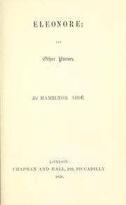 Cover of: Eleonore by Hamilton Aïdé