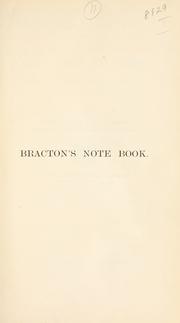 Cover of: Note book. by Henry de Bracton, Henry de Bracton
