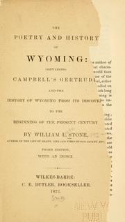 Cover of: The poetry and history of Wyoming by Thomas Campbell, William L. Stone, William L. Stone