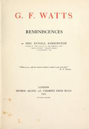 Cover of: G.F. Watts by Barrington, Russell Mrs., Barrington, Russell Mrs.