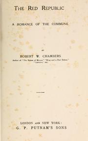 Cover of: The red republic by Robert W. Chambers