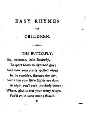 Easy rhymes for children from five to ten years of age