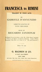 Cover of: Francesca da Rimini: tragedy in four acts