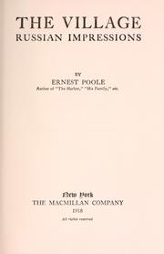 Cover of: The village by Ernest Poole