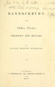 Cover of: Bannockburn, and other poems religious and sacred.
