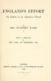 Cover of: England's effort, six letters to an American friend